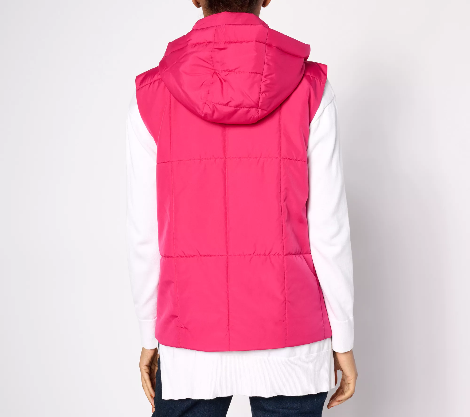 "As Is" Susan Graver Weekend Printed or Solid Woven Quilted Vest