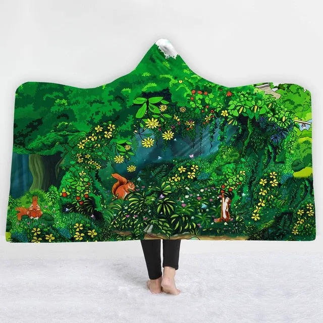 3D Animal monster Hooded Blanket