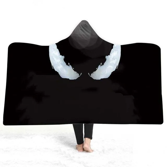 3D ivory Hooded Blanket