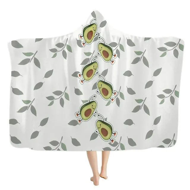 3D Printed Fluffy Hooded Cartoon Avocado Wearable Blanket