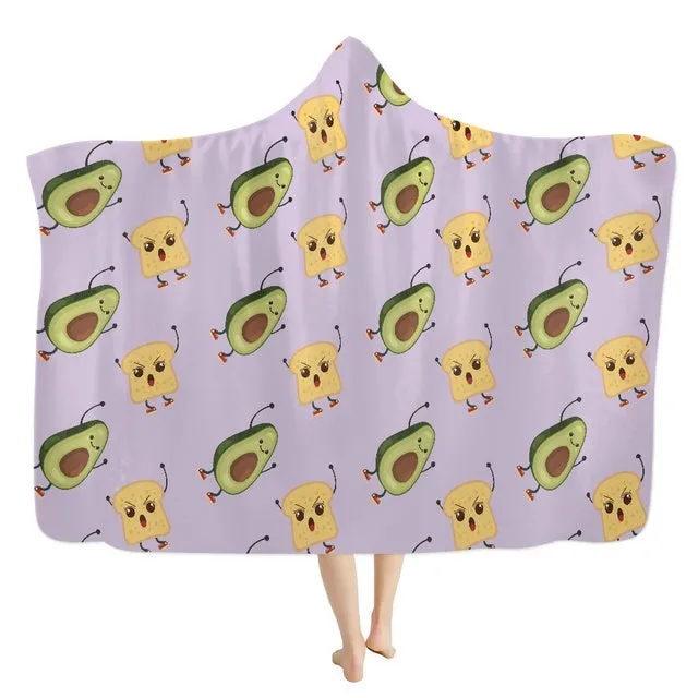 3D Printed Fluffy Hooded Cartoon Avocado Wearable Blanket