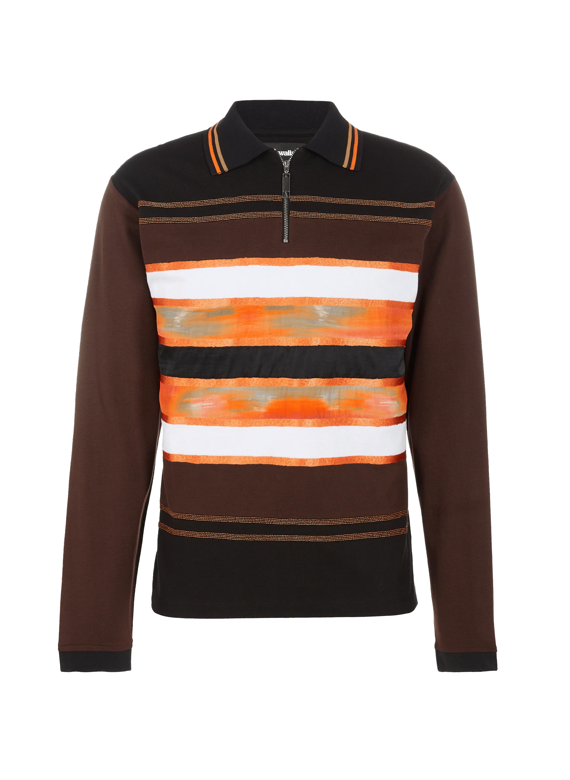 AHLUWALIA  Patterned polo shirt - Brown