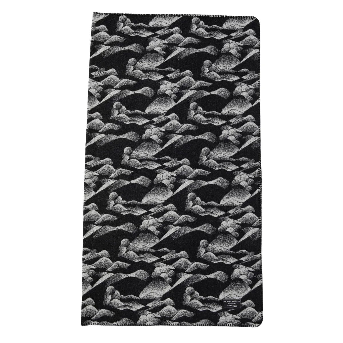 and wander   Mountain Camo Wool Blanket Large Black