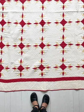 Antique 1880s Turkey Tracks Quilt