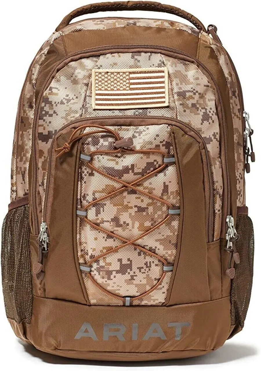 Ariat Patriot Backpack with Buckle - Tan/Brown/Camo