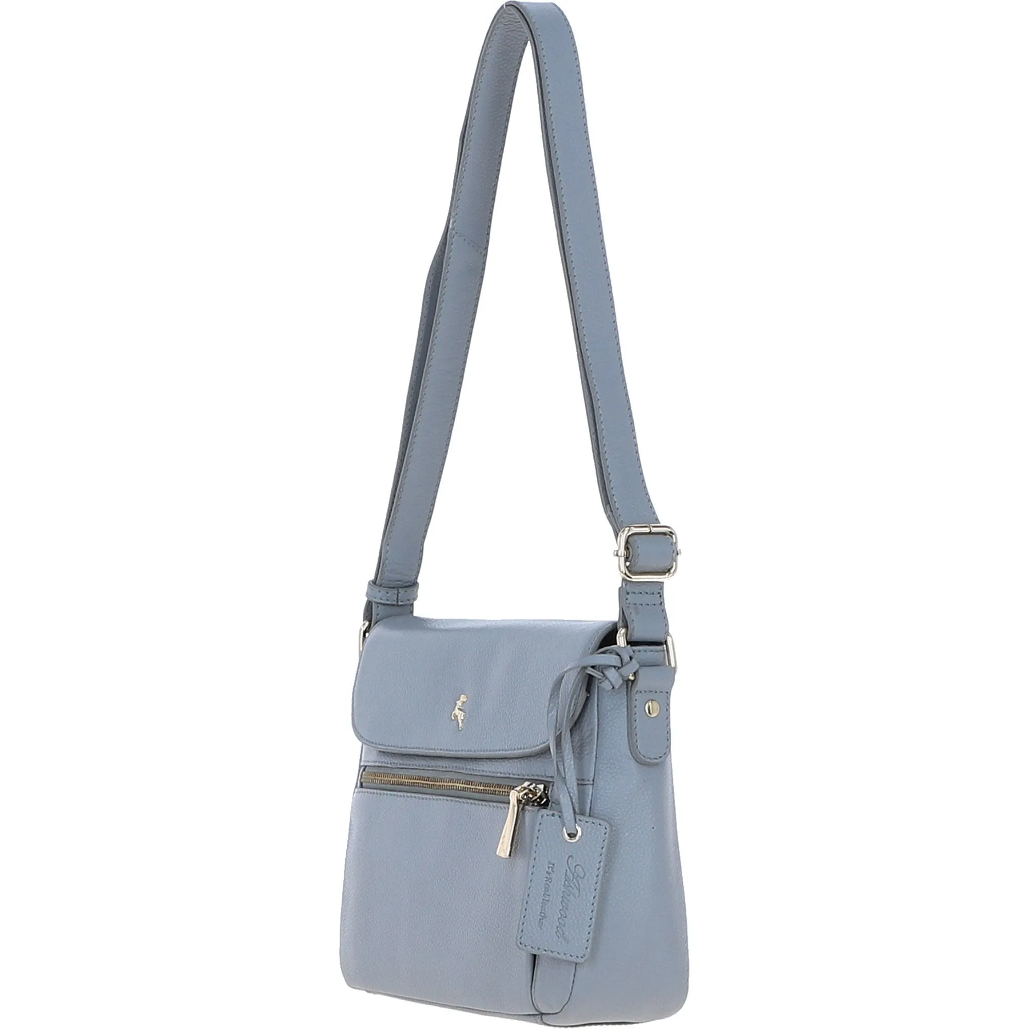 Ashwood Crossbody Bag with Contemporary Zip Detail for Women Grey: ELA 1766