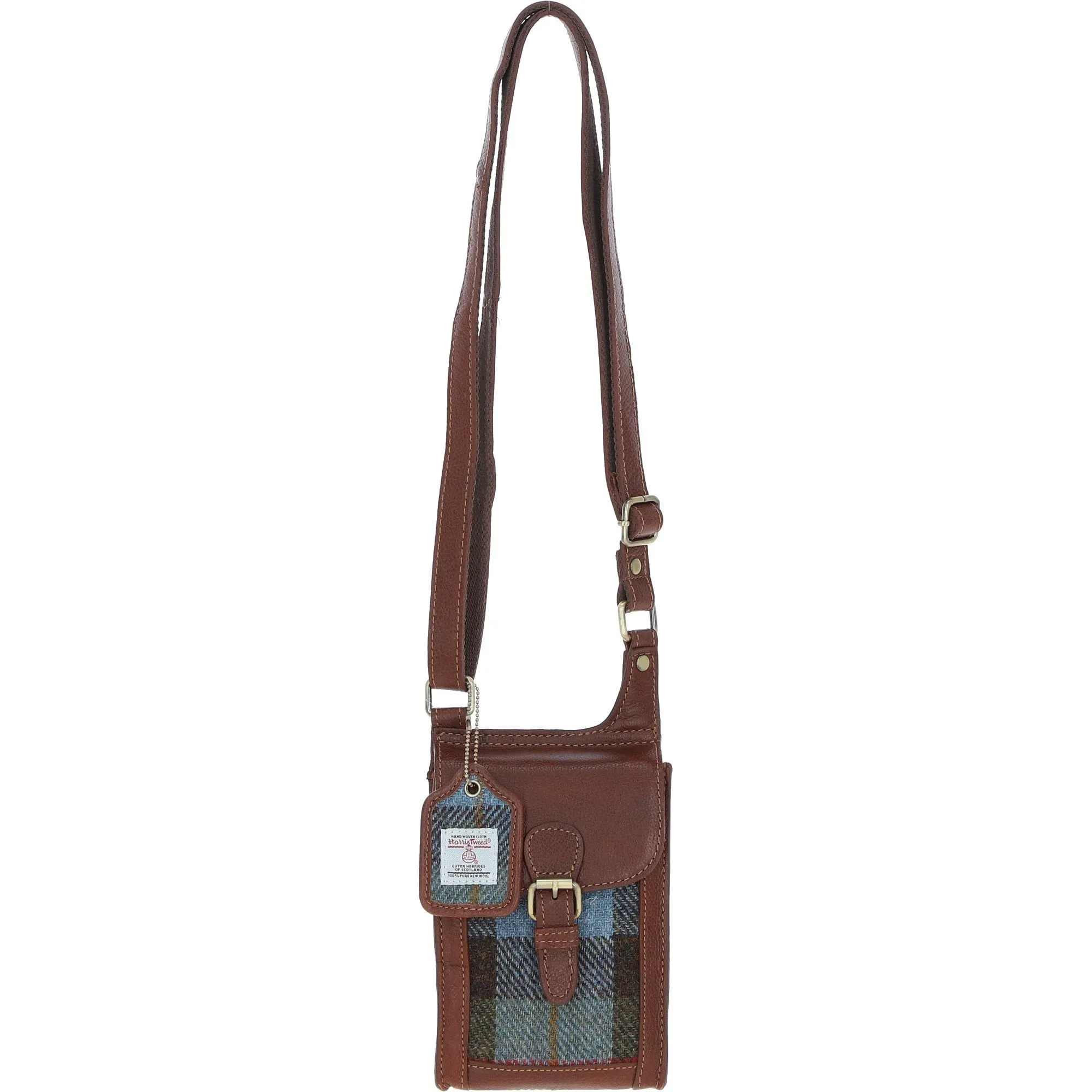 Ashwood Leather & Harris Tweed elegance Crossbody Bag Tan/Mcload: TW-20-02-TM