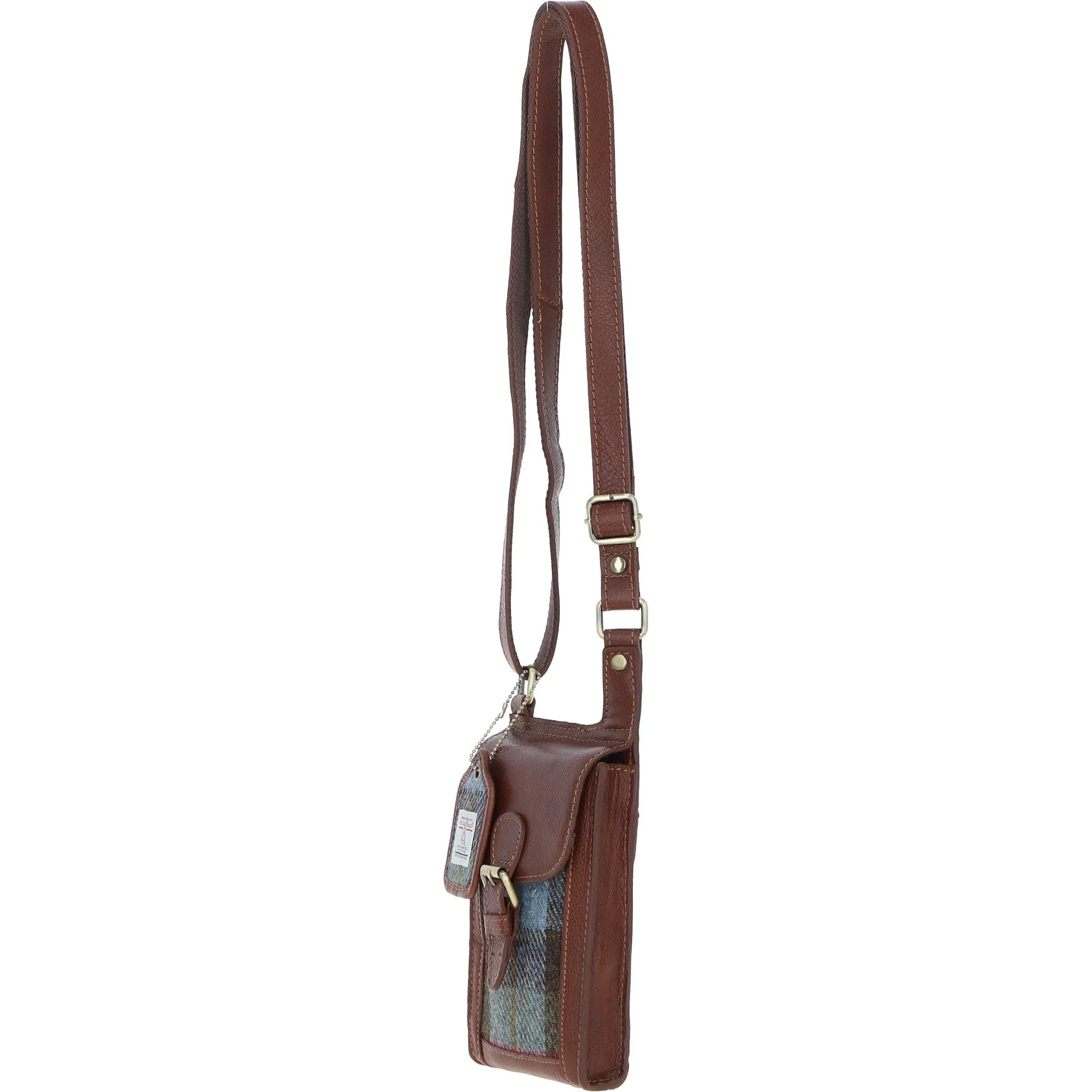 Ashwood Leather & Harris Tweed elegance Crossbody Bag Tan/Mcload: TW-20-02-TM