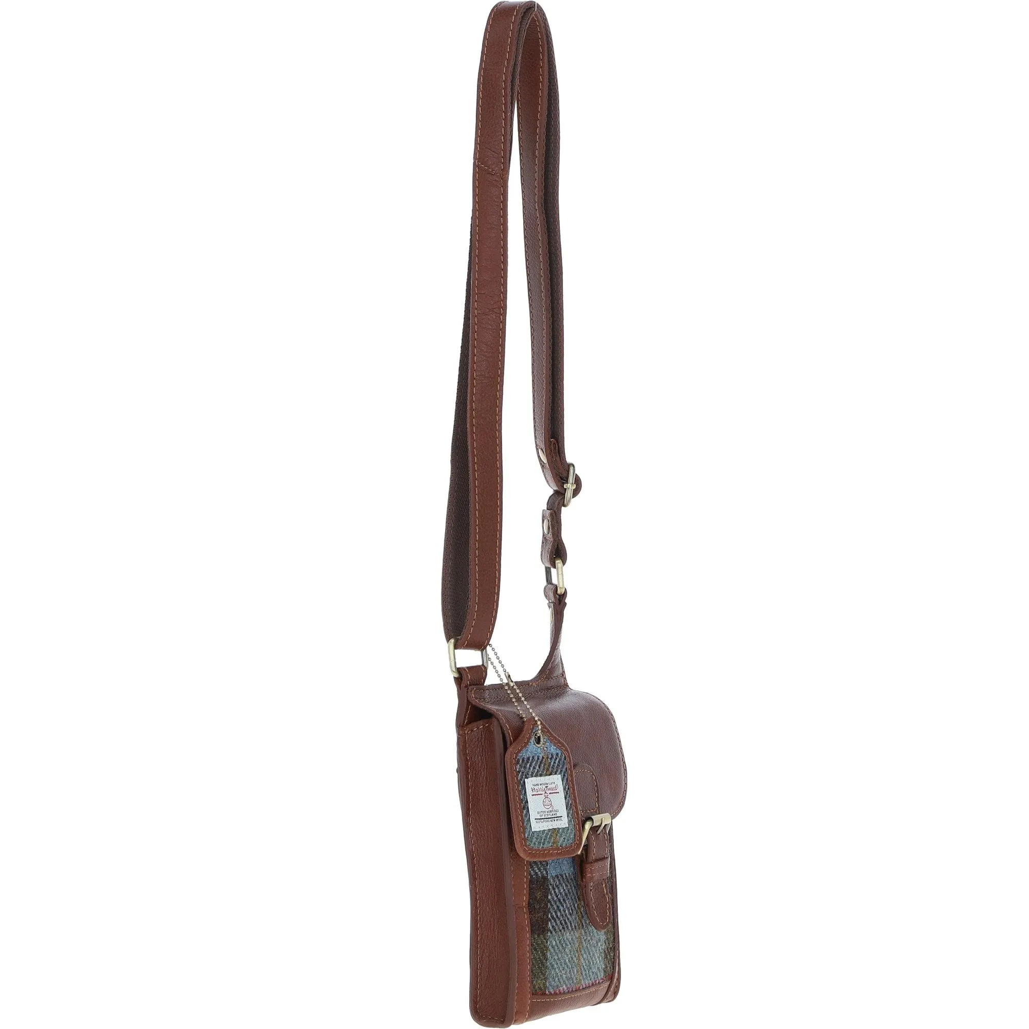 Ashwood Leather & Harris Tweed elegance Crossbody Bag Tan/Mcload: TW-20-02-TM