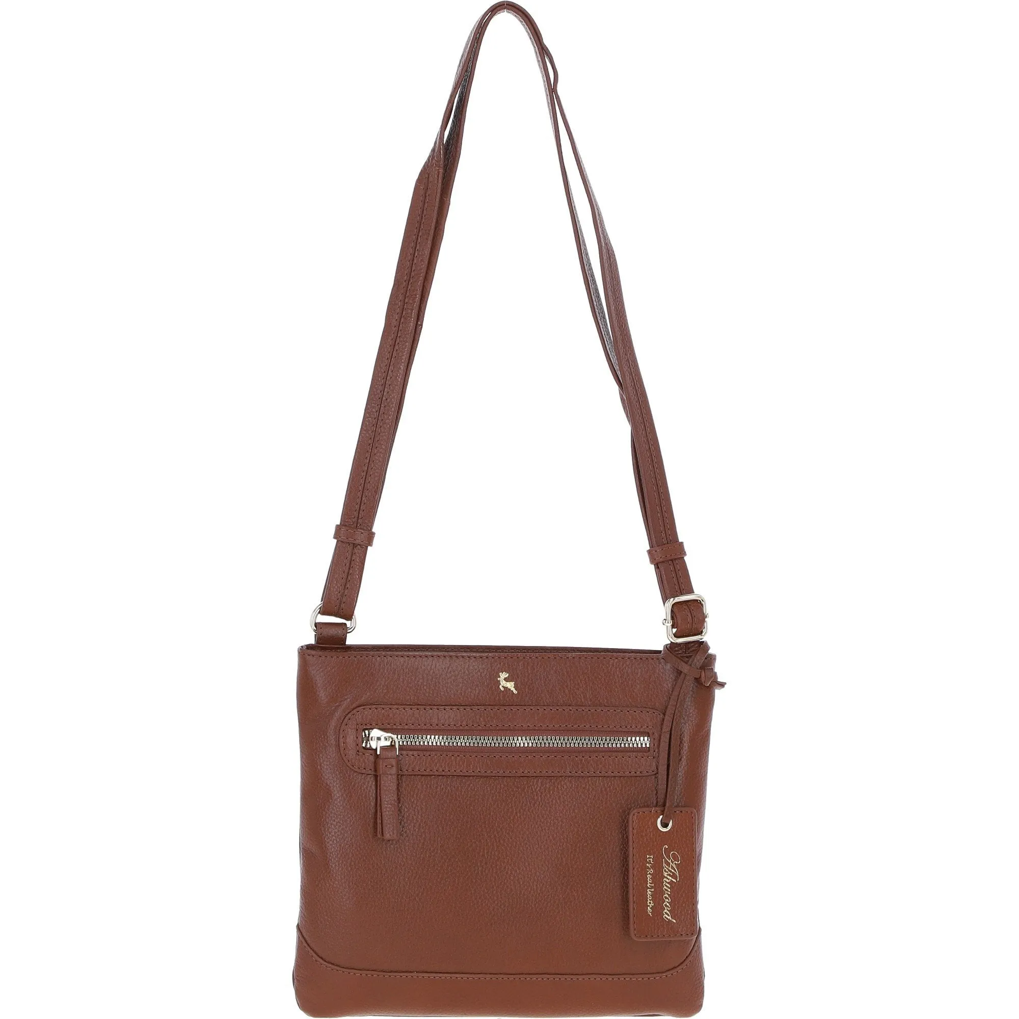 Ashwood Leather Smart Crossbody Bag 2 Tone Tan: 64638/cb-9