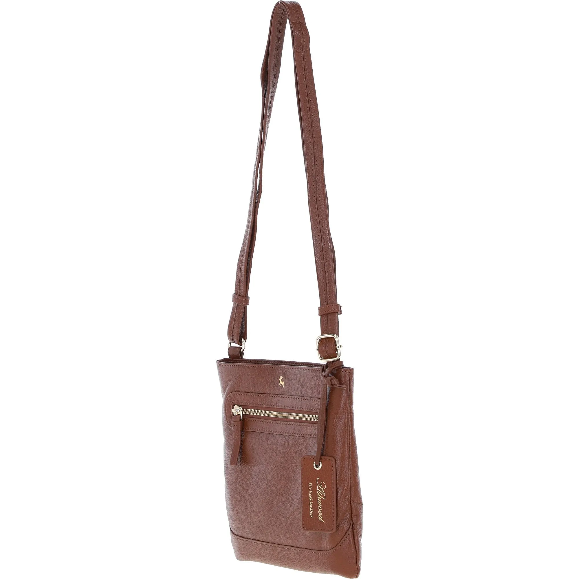 Ashwood Leather Smart Crossbody Bag 2 Tone Tan: 64638/cb-9