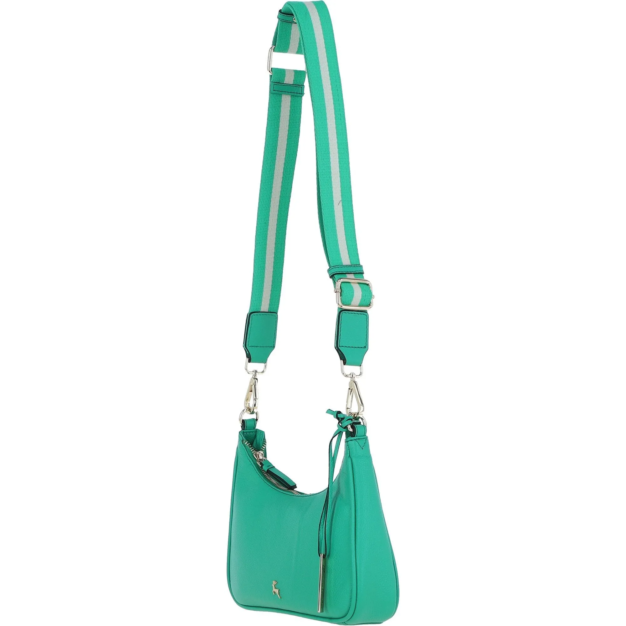 Ashwood Real Leather Crossbody Bag with Webbing Strap Gumdrop Green: 64296