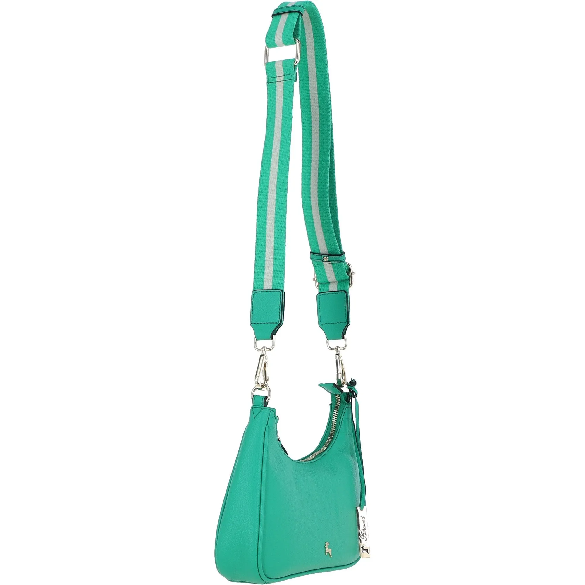 Ashwood Real Leather Crossbody Bag with Webbing Strap Gumdrop Green: 64296