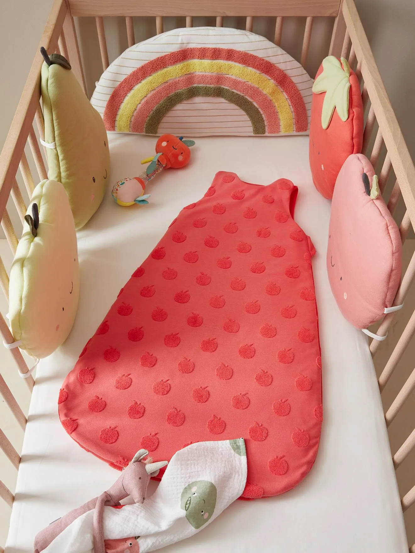 Baby Sleeping Bag in Towelling, Summer Special - strawberry