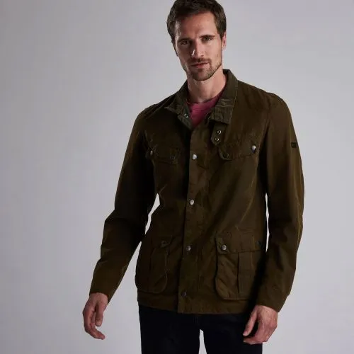 Barbour International Duke Washed Waxed Cotton Jacket | Olive at Kular Fashion