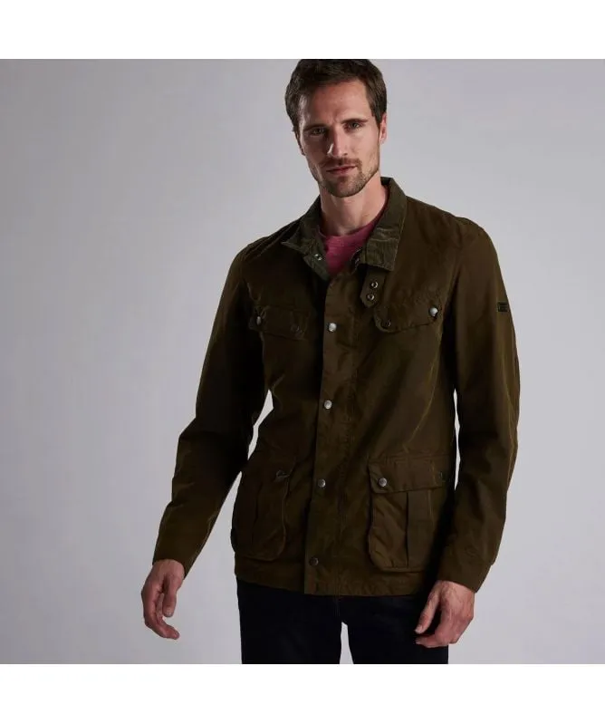 Barbour International Duke Washed Waxed Cotton Jacket | Olive at Kular Fashion