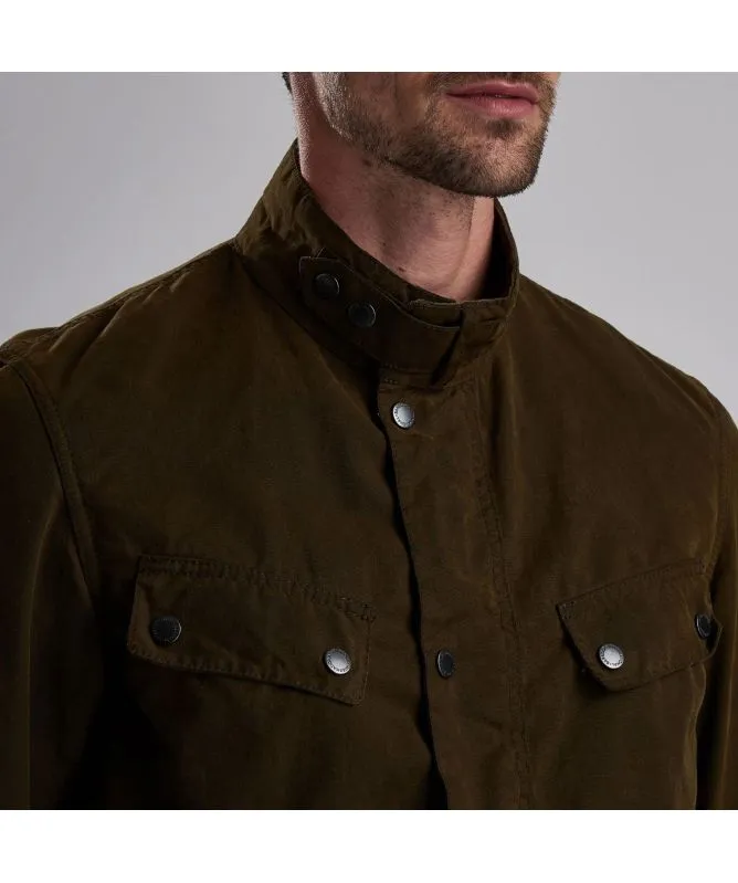 Barbour International Duke Washed Waxed Cotton Jacket | Olive at Kular Fashion