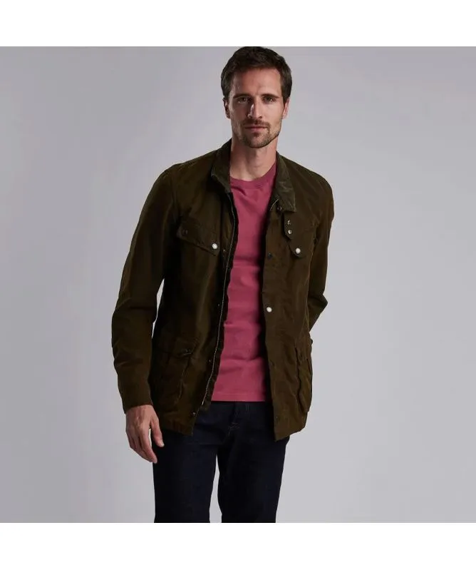 Barbour International Duke Washed Waxed Cotton Jacket | Olive at Kular Fashion