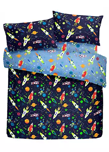 Bedlam Supersonic Glow In The Dark Duvet Cover Set | Kaleidoscope