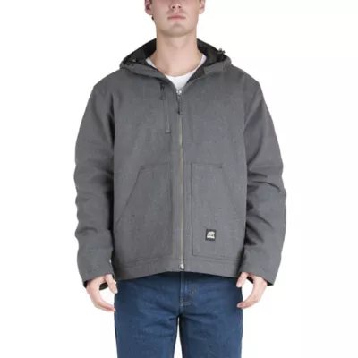 Berne Men's Heathered Duck Modern Quilt-Lined Hooded Jacket