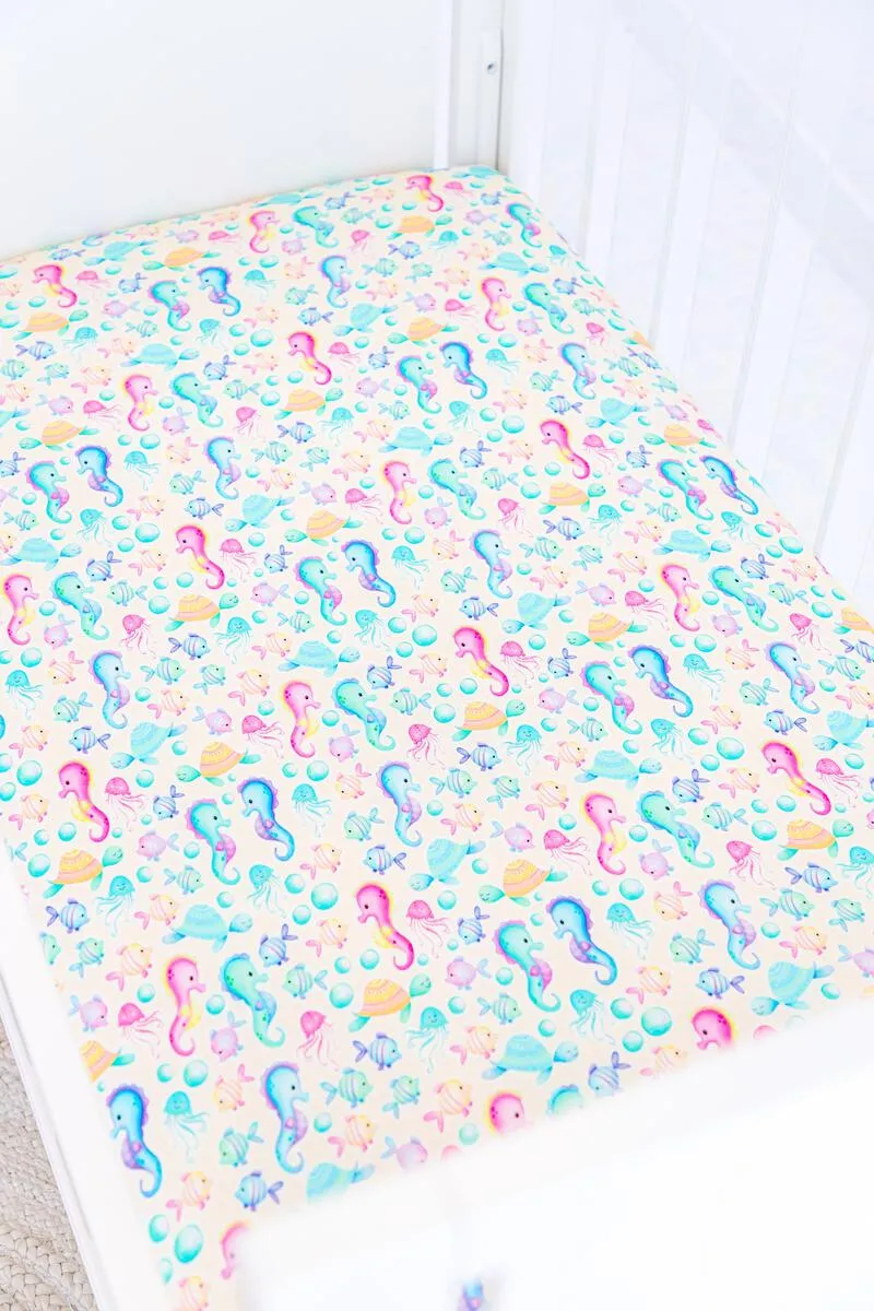 Birdie Bean Coral Bamboo Viscose Crib Sheet