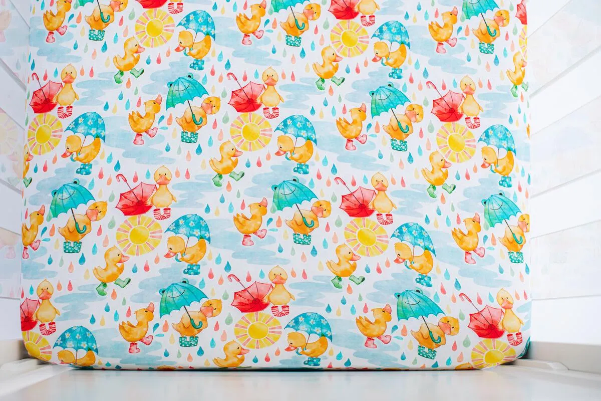 Birdie Bean Puddles Bamboo Viscose Crib Sheet