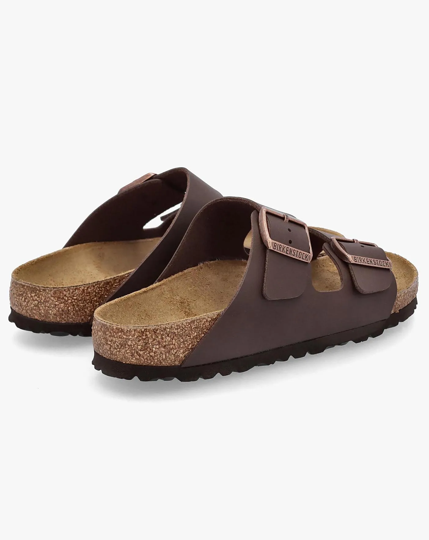 Birkenstock Arizona Birko-Flor Dark Brown Two Bar Mules Narrow Width