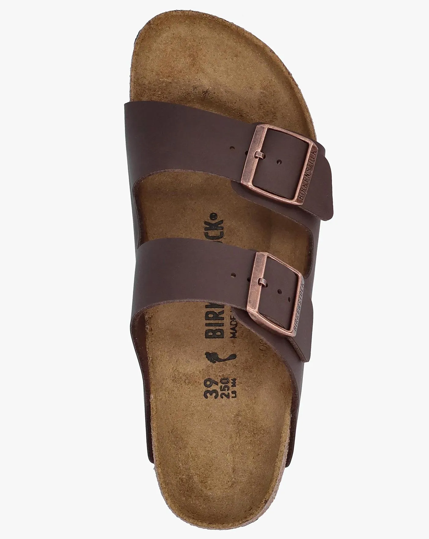 Birkenstock Arizona Birko-Flor Dark Brown Two Bar Mules Narrow Width