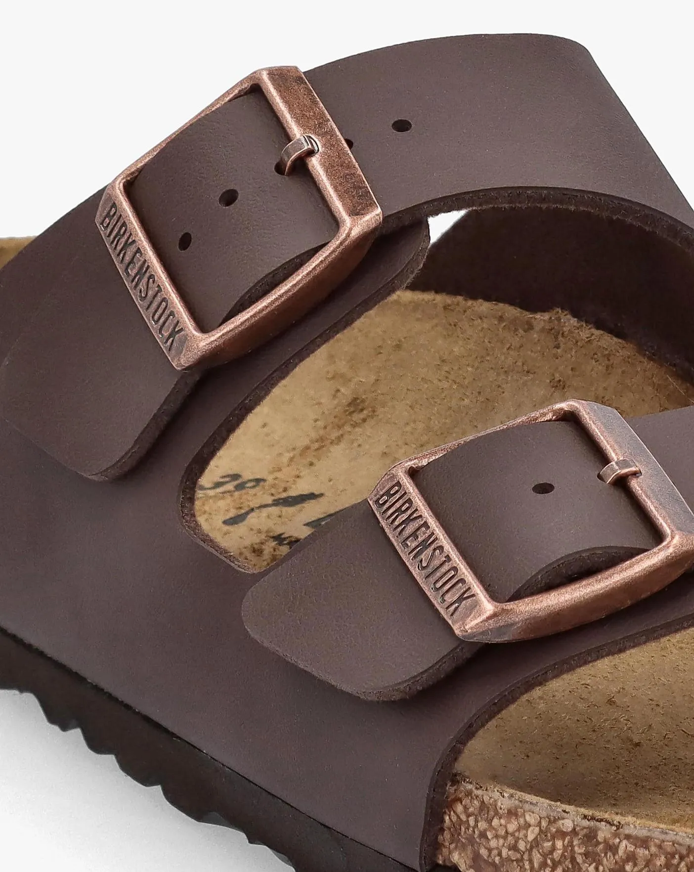 Birkenstock Arizona Birko-Flor Dark Brown Two Bar Mules Narrow Width