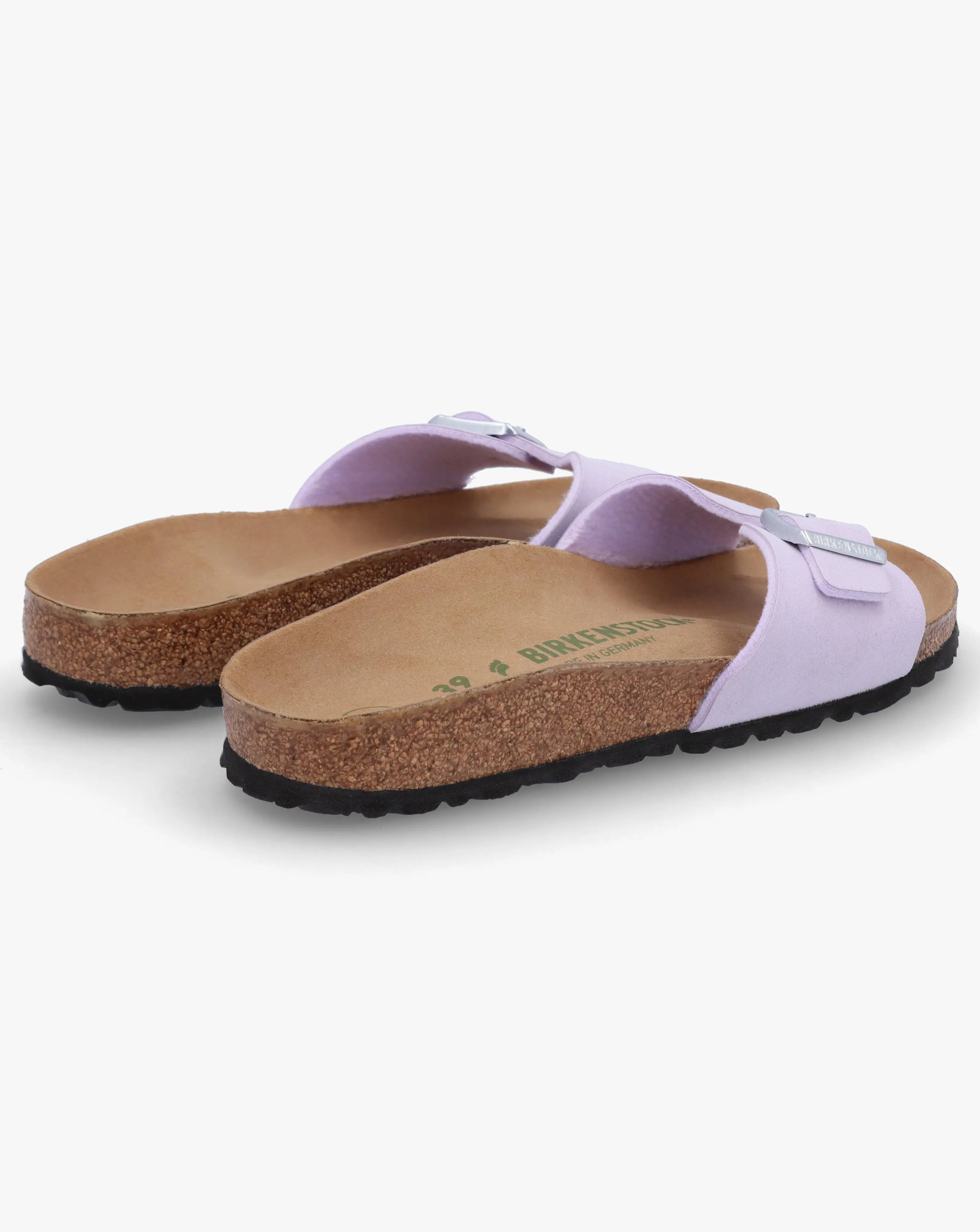 Birkenstock Madrid Soft Birki Vegan Purple Fog Mules Narrow Width | Simply Be