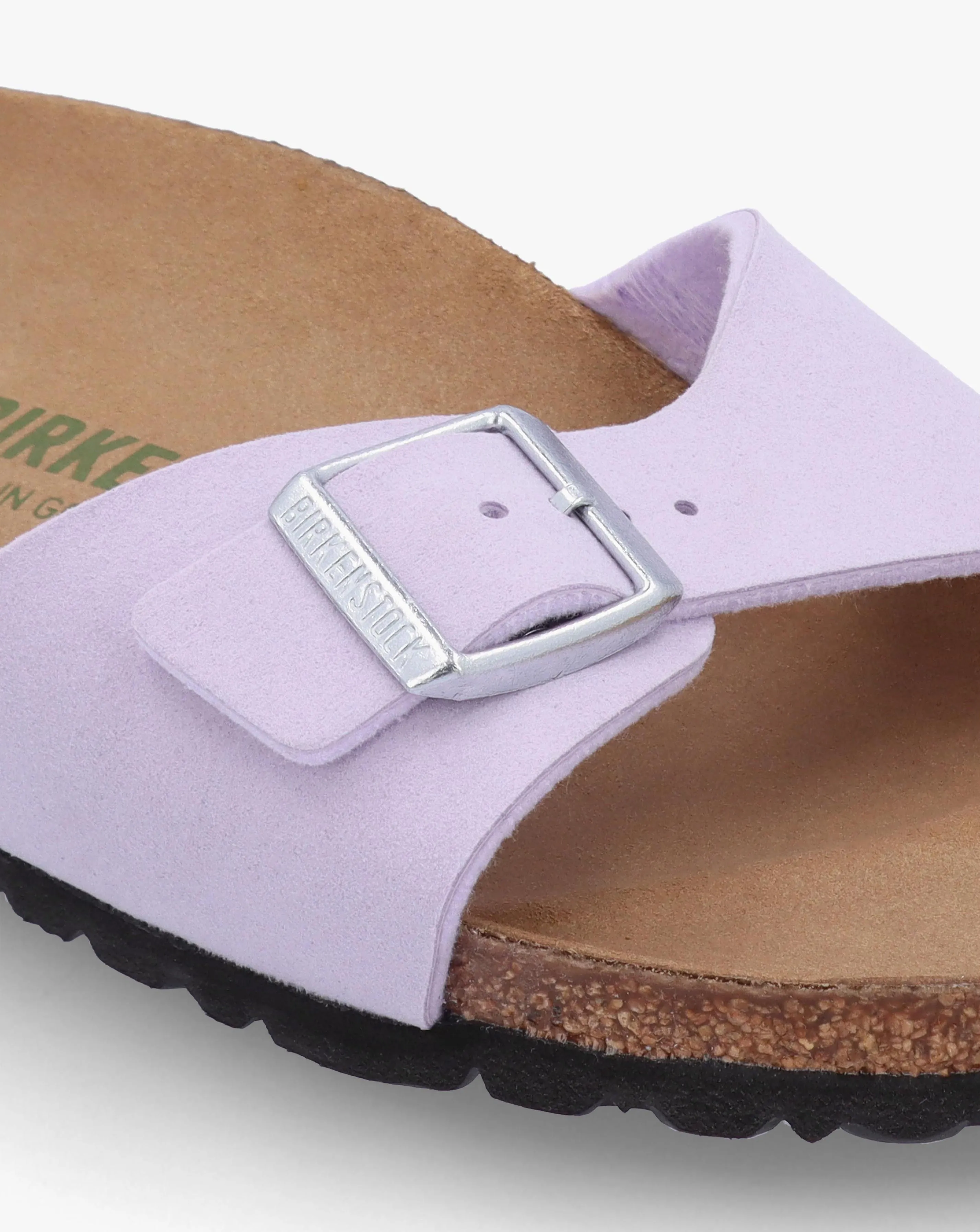 Birkenstock Madrid Soft Birki Vegan Purple Fog Mules Narrow Width | Simply Be