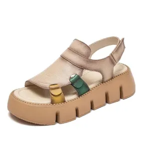 Block Heel Wedge Sandals