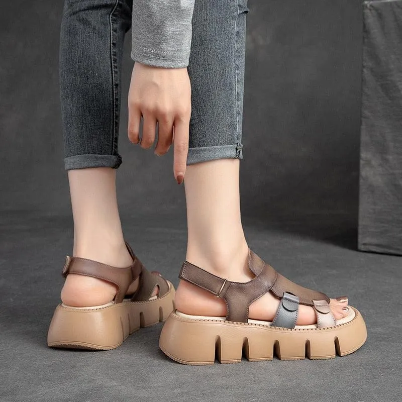 Block Heel Wedge Sandals