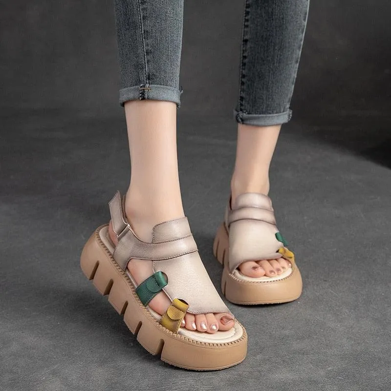 Block Heel Wedge Sandals