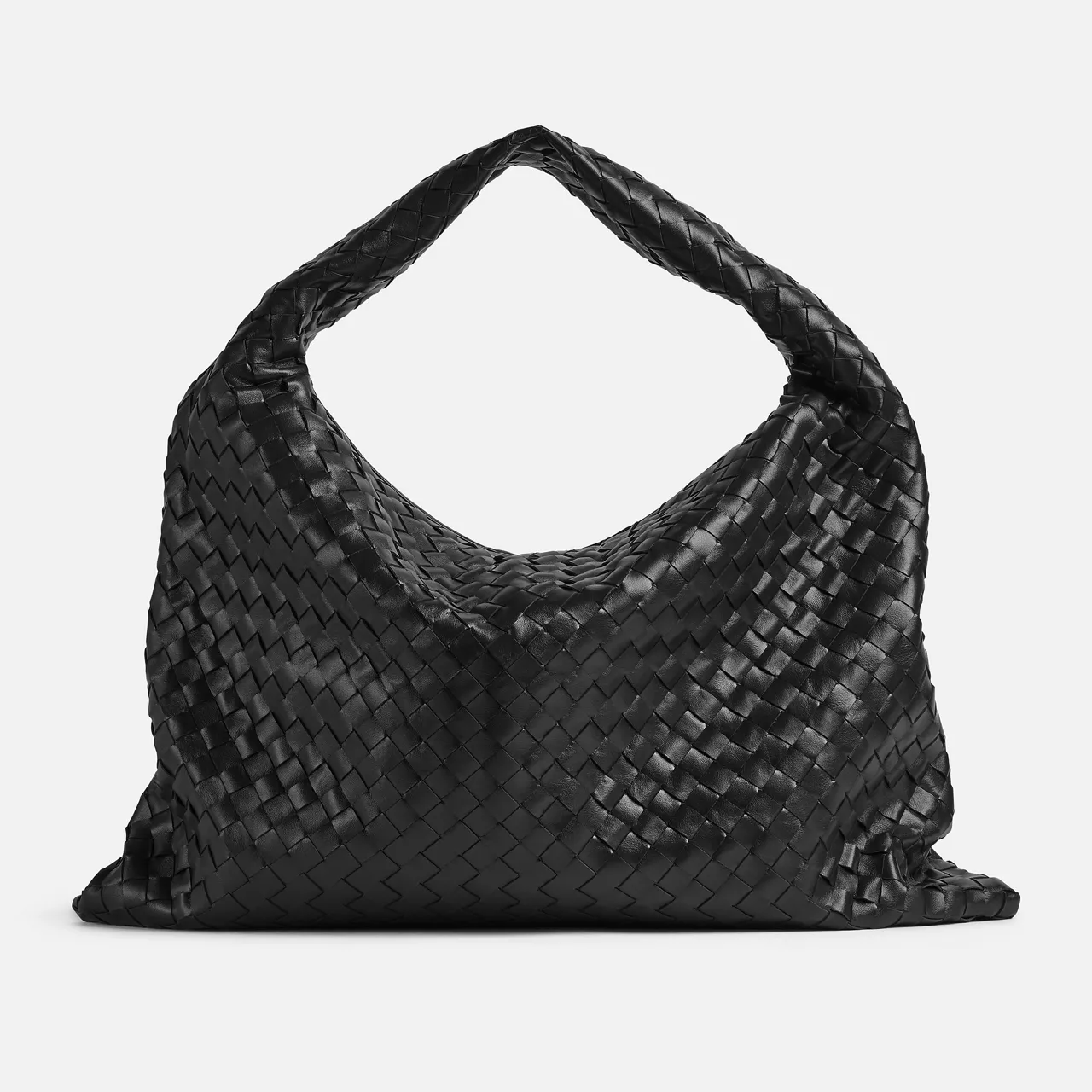 BOTTEGA VENETA Large Hop Shoulder Bag - BLACK-M BRASS