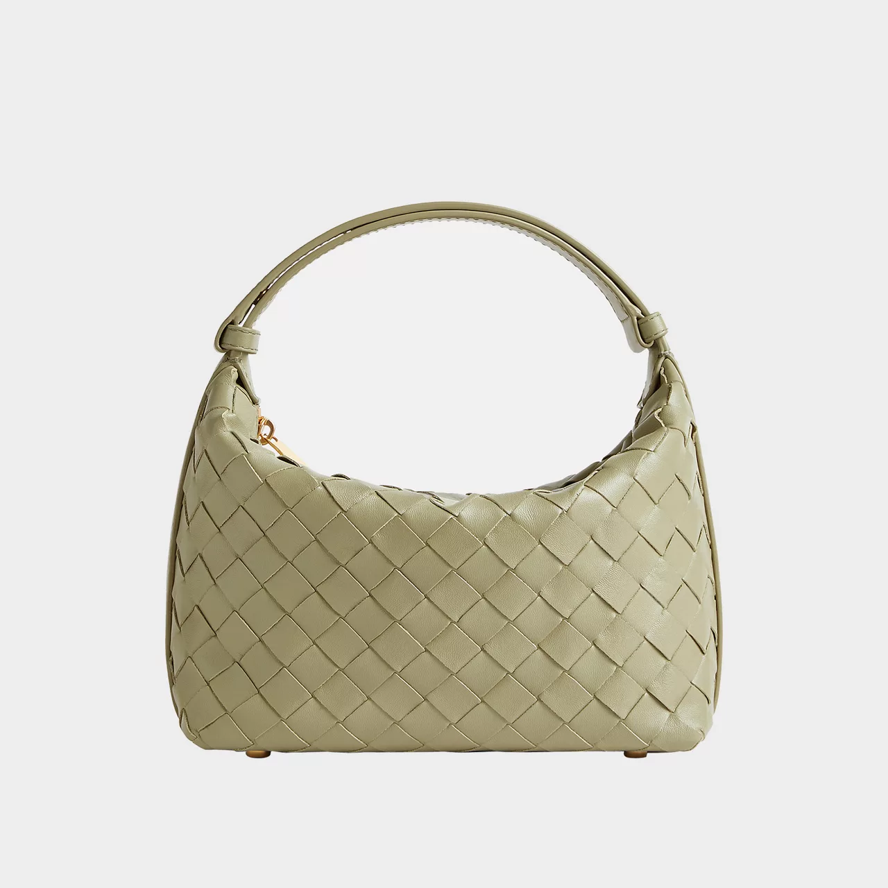 BOTTEGA VENETA Mini Wallace Shoulder Bag - TRAVERTINE-GOLD