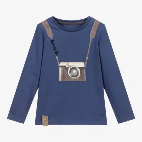  Boys Blue Cotton Camera Top