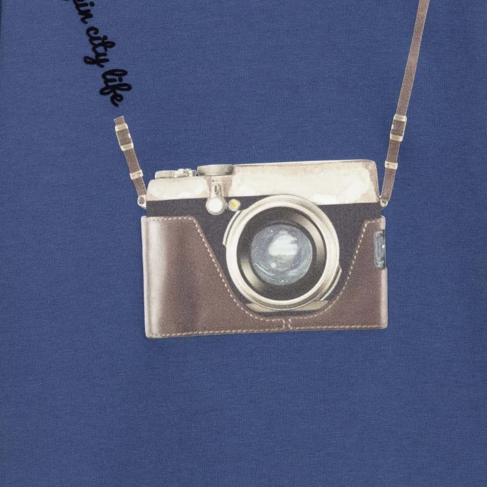  Boys Blue Cotton Camera Top