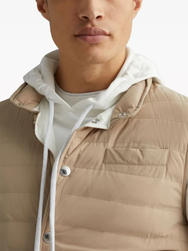 Brunello Cucinelli Quilted Sleeveless Vest Brown | Luxury and style at your fingertips