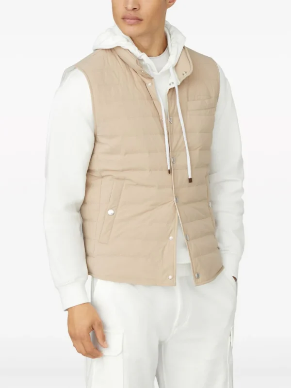 Brunello Cucinelli Quilted Sleeveless Vest Brown | Luxury and style at your fingertips