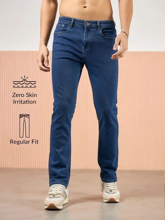 Buy Dark Blue Regular Fit Mens Jeans  Online in India -Beyoung