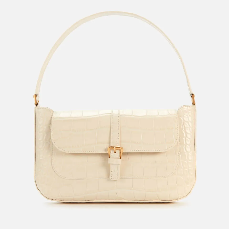 BY FAR Women's Miranda Croco Shoulder Bag - Cream