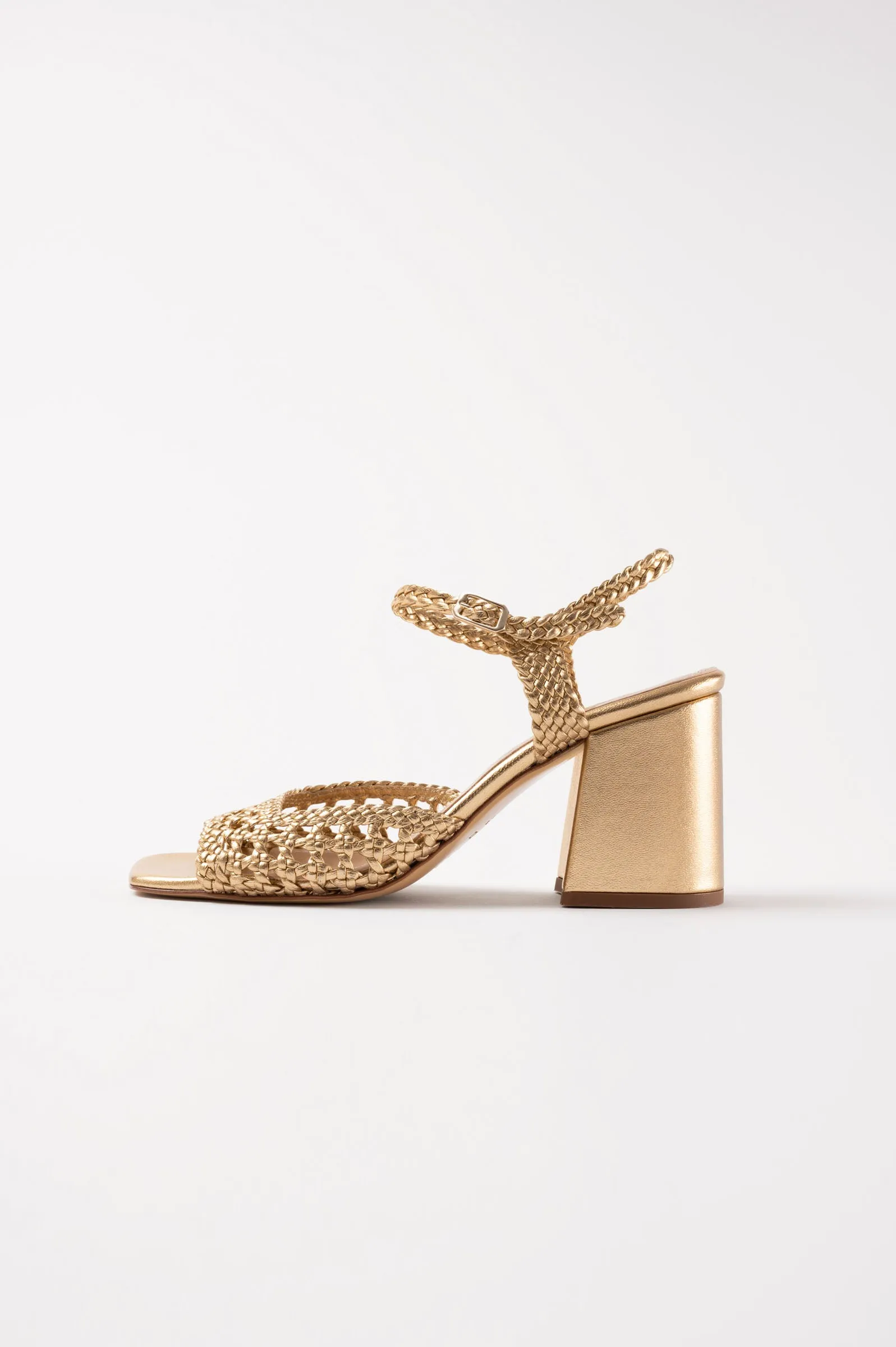 CAPRI - Gold Woven Leather Sandals