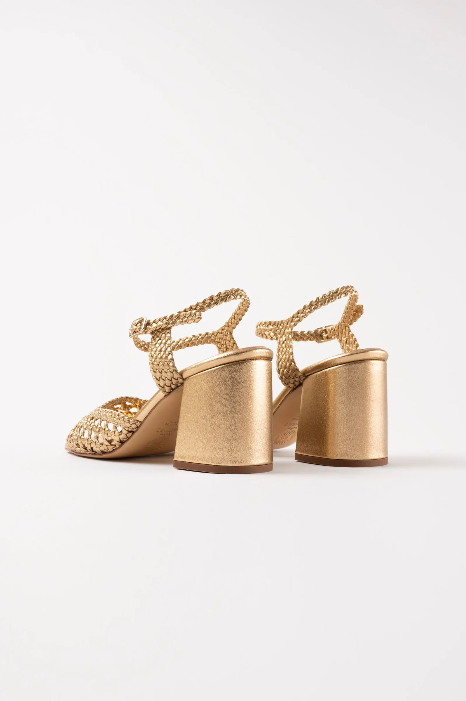 CAPRI - Gold Woven Leather Sandals