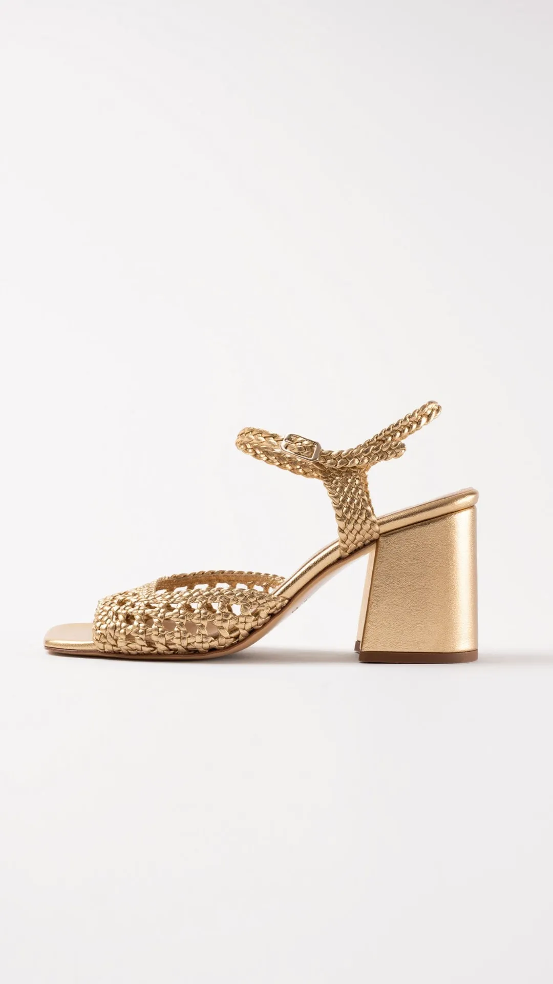 CAPRI - Gold Woven Leather Sandals