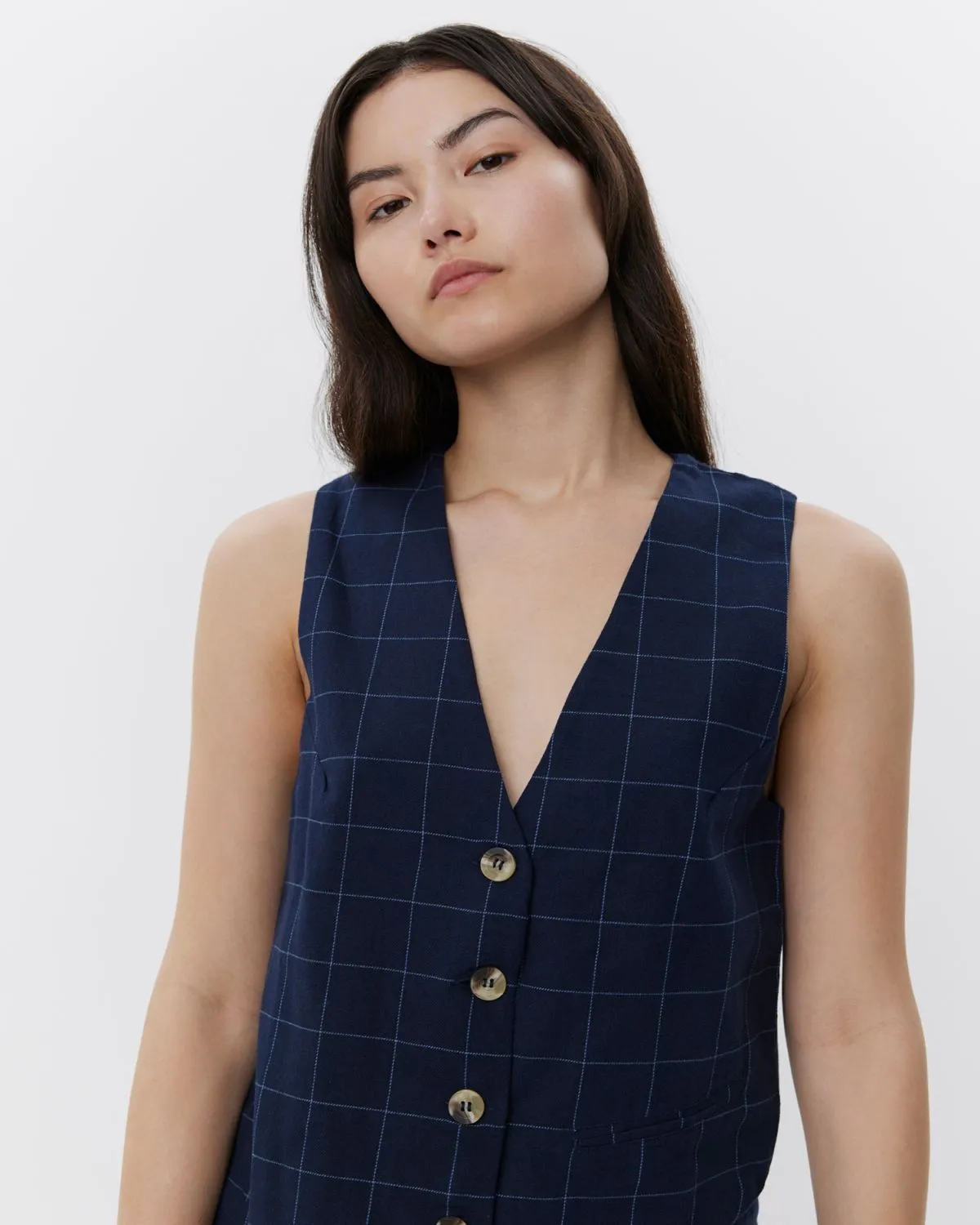 CASITASW VEST - Navy check