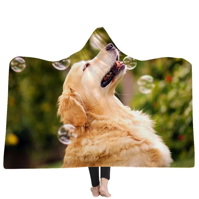 Cat and Dog Hooded Blanket