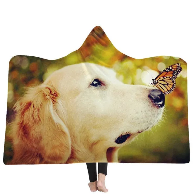 Cat and Dog Hooded Blanket