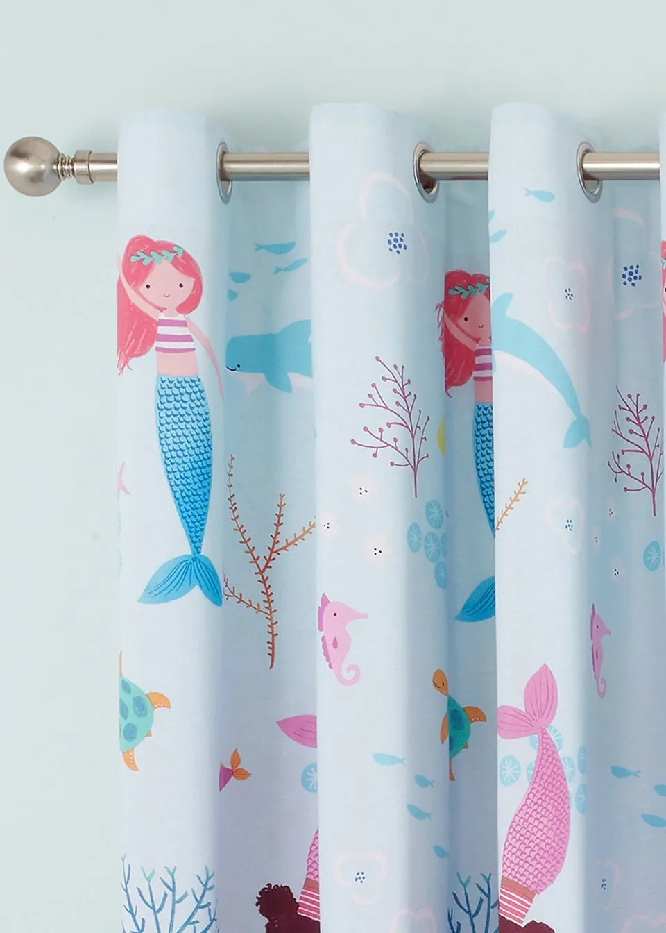 Catherine Lansfield Mermaid Fully Reversible Curtains