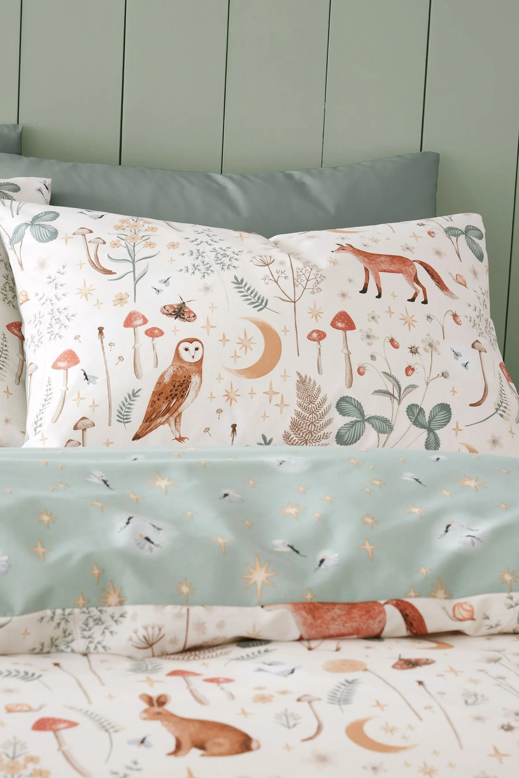 Catherine Lansfield Natural Enchanted Twilight Animals Print Duvet Cover Set